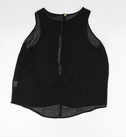 Womens UK Size 8 Internacionale Black Basic T-Shirt