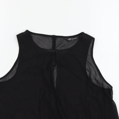 Womens UK Size 8 Internacionale Black Basic T-Shirt