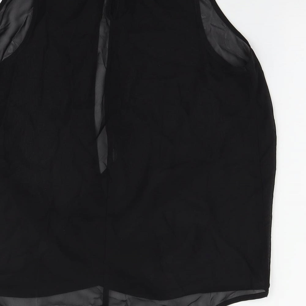 Womens UK Size 8 Internacionale Black Basic T-Shirt