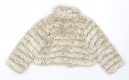 BHS Girls Beige   Jacket  Size 6 Years  - Fluffy