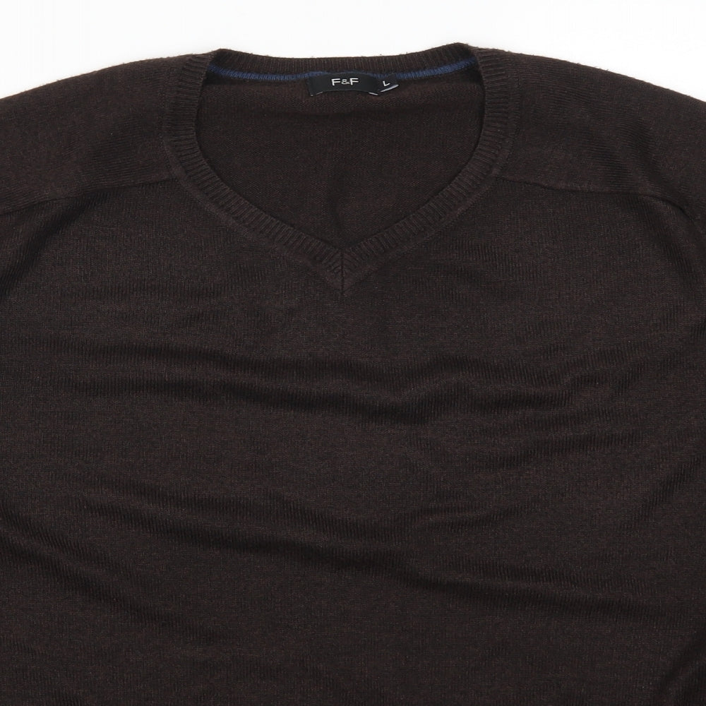 F&F Mens Brown   Pullover Jumper Size L