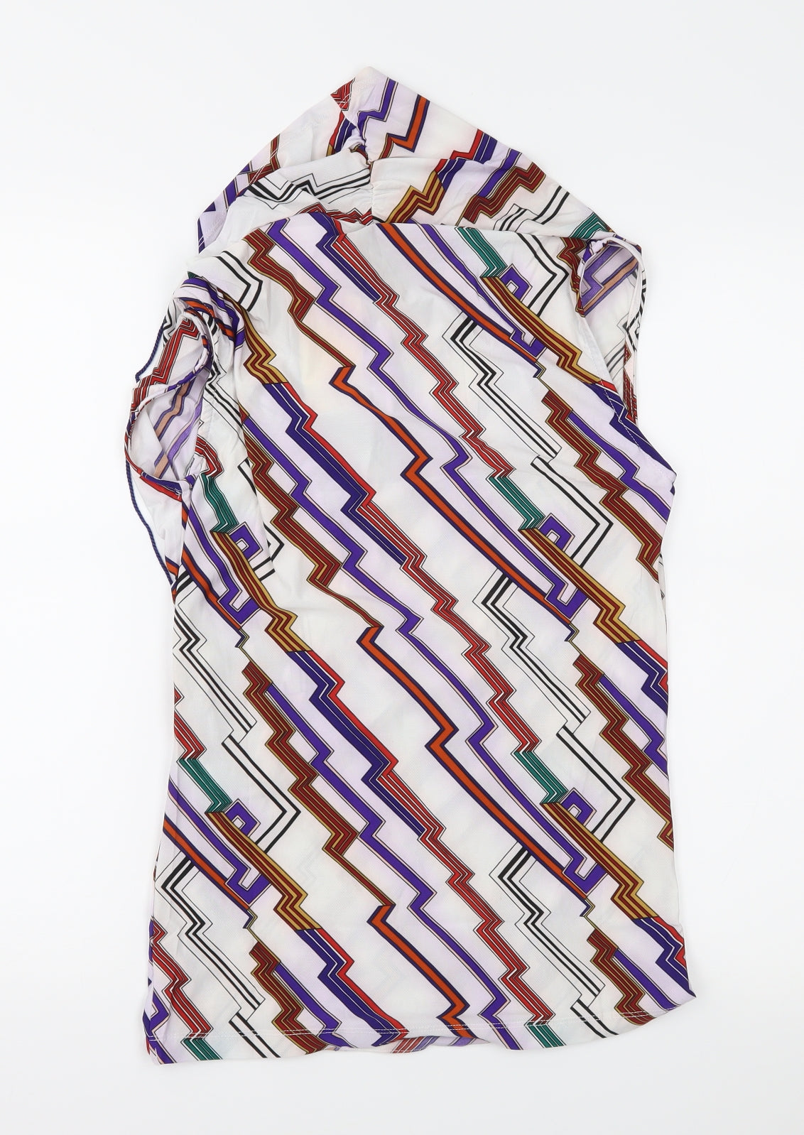 Double II Womens White Geometric  Basic Blouse One Size