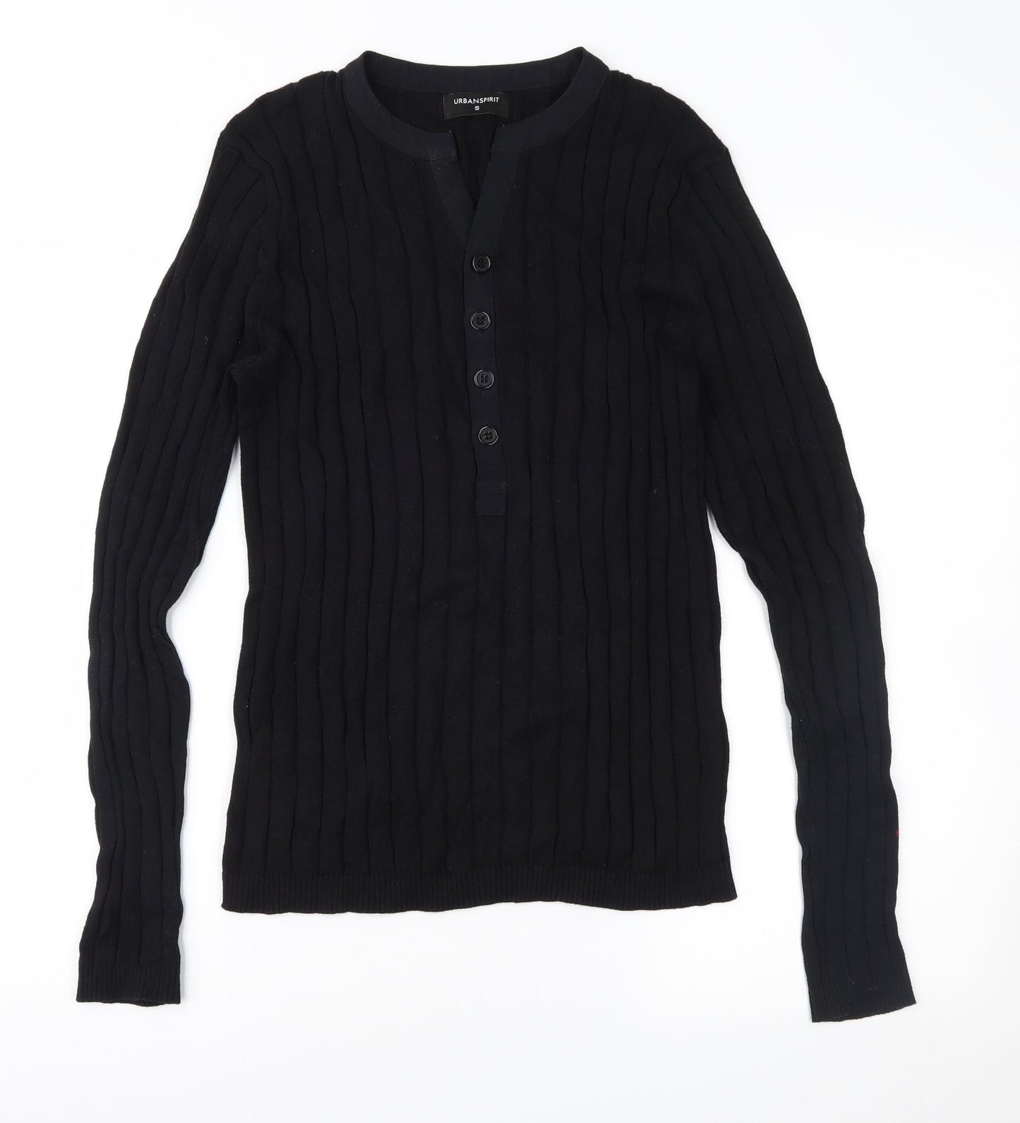 UrbanSpirit Mens Black  Knit Pullover Jumper Size S