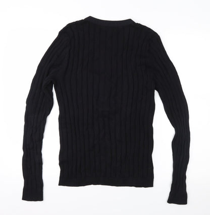 UrbanSpirit Mens Black  Knit Pullover Jumper Size S