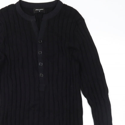 UrbanSpirit Mens Black  Knit Pullover Jumper Size S