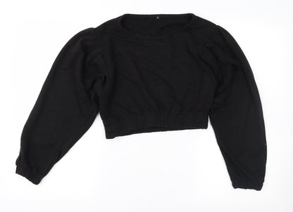 Womens Black   Pullover Sweatshirt Size 8  - Cropped