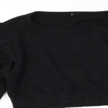 Womens Black   Pullover Sweatshirt Size 8  - Cropped