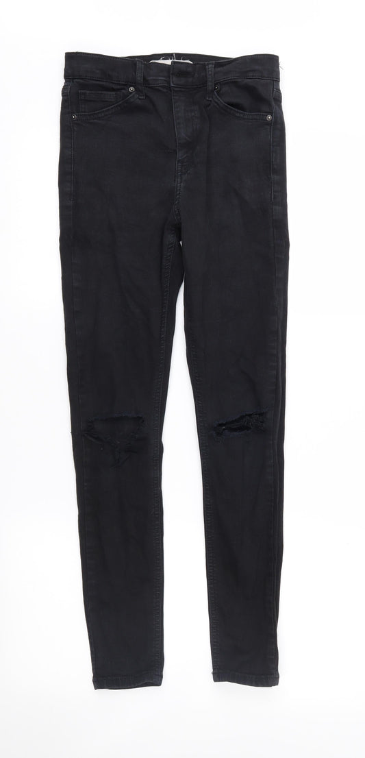 Topshop Womens Black  Denim Skinny Jeans Size 26 in L32 in
