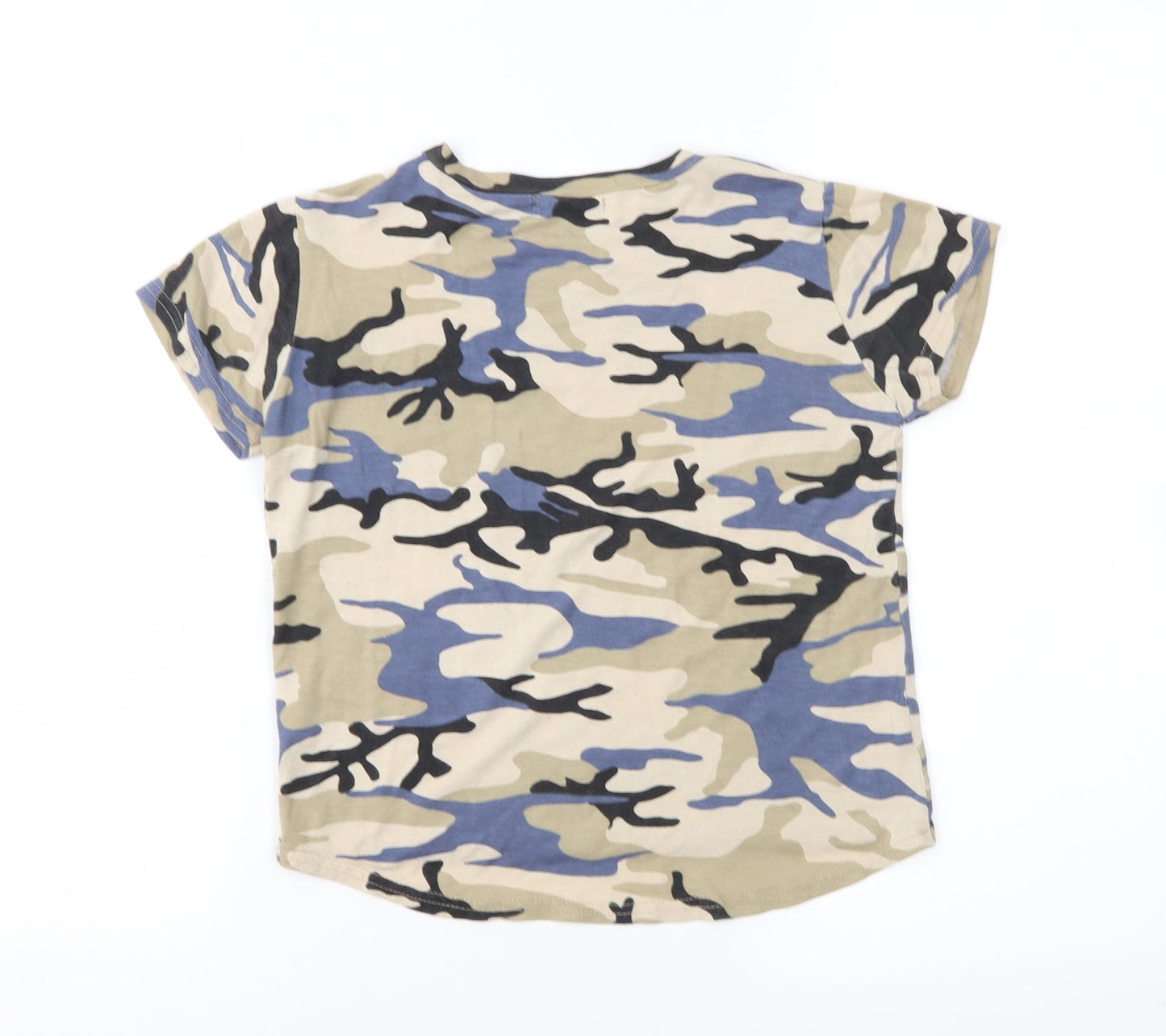 Boohoo Boys Brown Camouflage Jersey Basic T-Shirt Size 7-8 Years