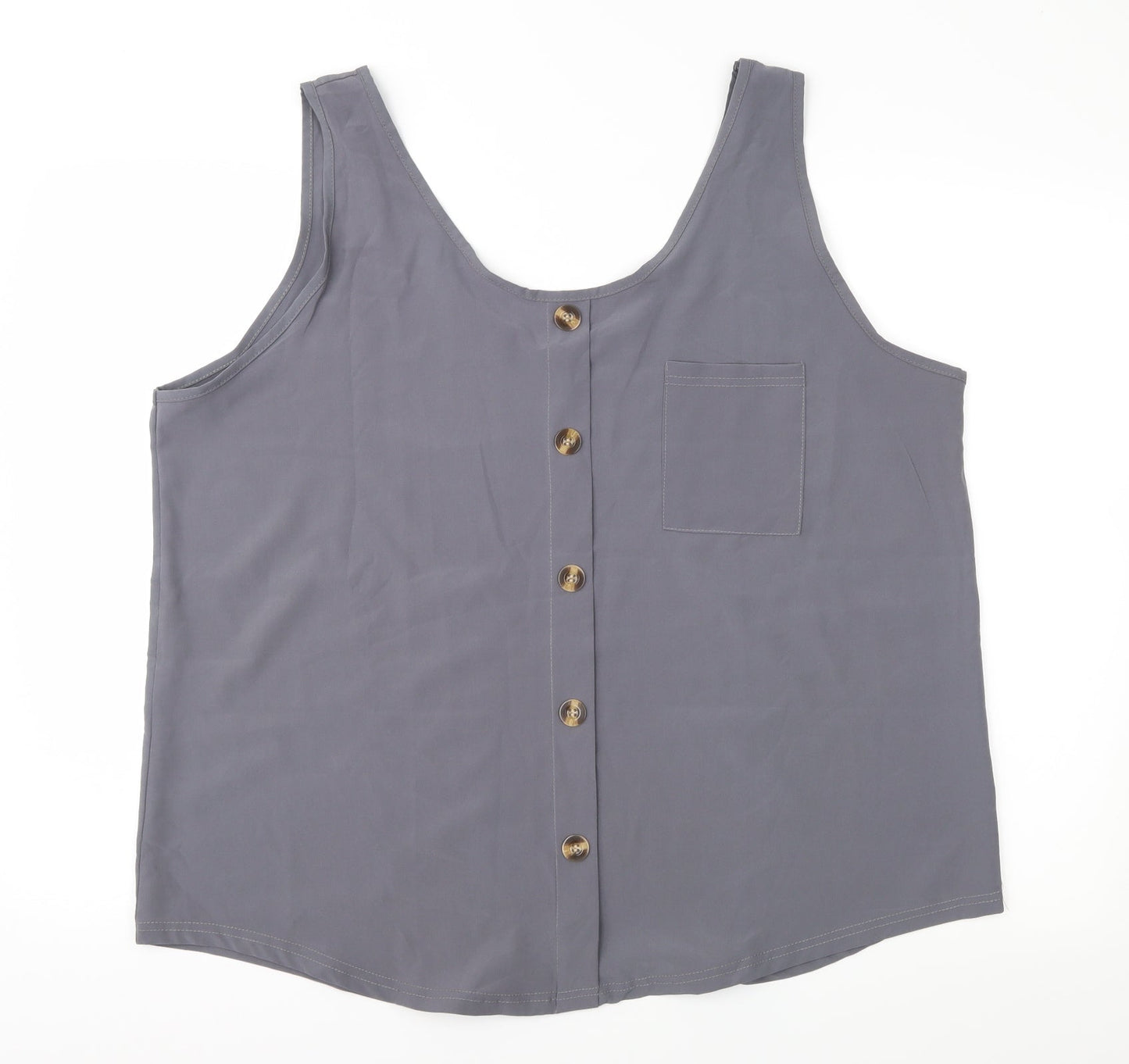 Womens UK Size  Preworn Grey Basic Blouse