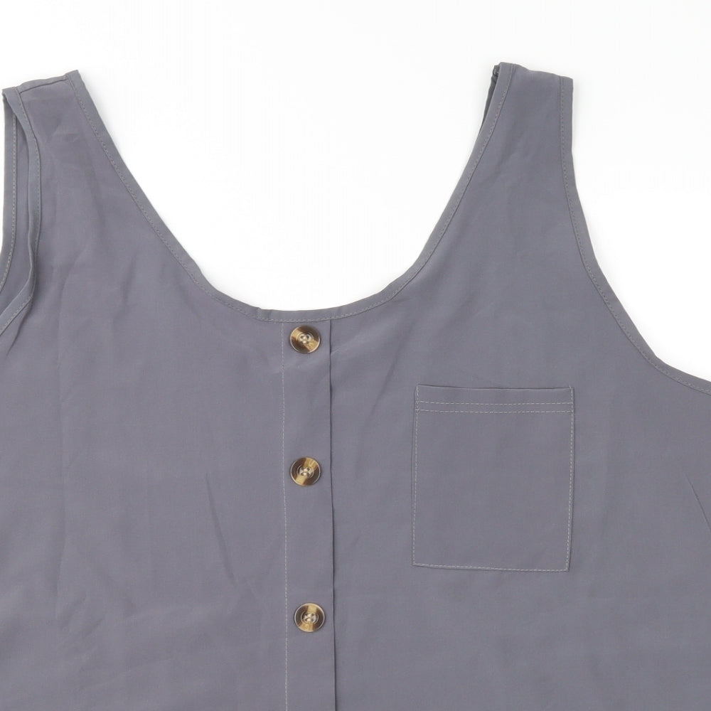 Womens UK Size  Preworn Grey Basic Blouse