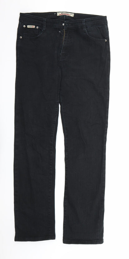 Womens UK Size  Sunbird Regular Fit Straight Black Jeans
