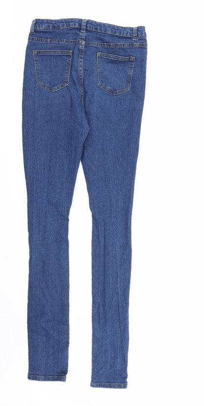 Boohoo Womens Blue  Denim Skinny Jeans Size 12 L32 in