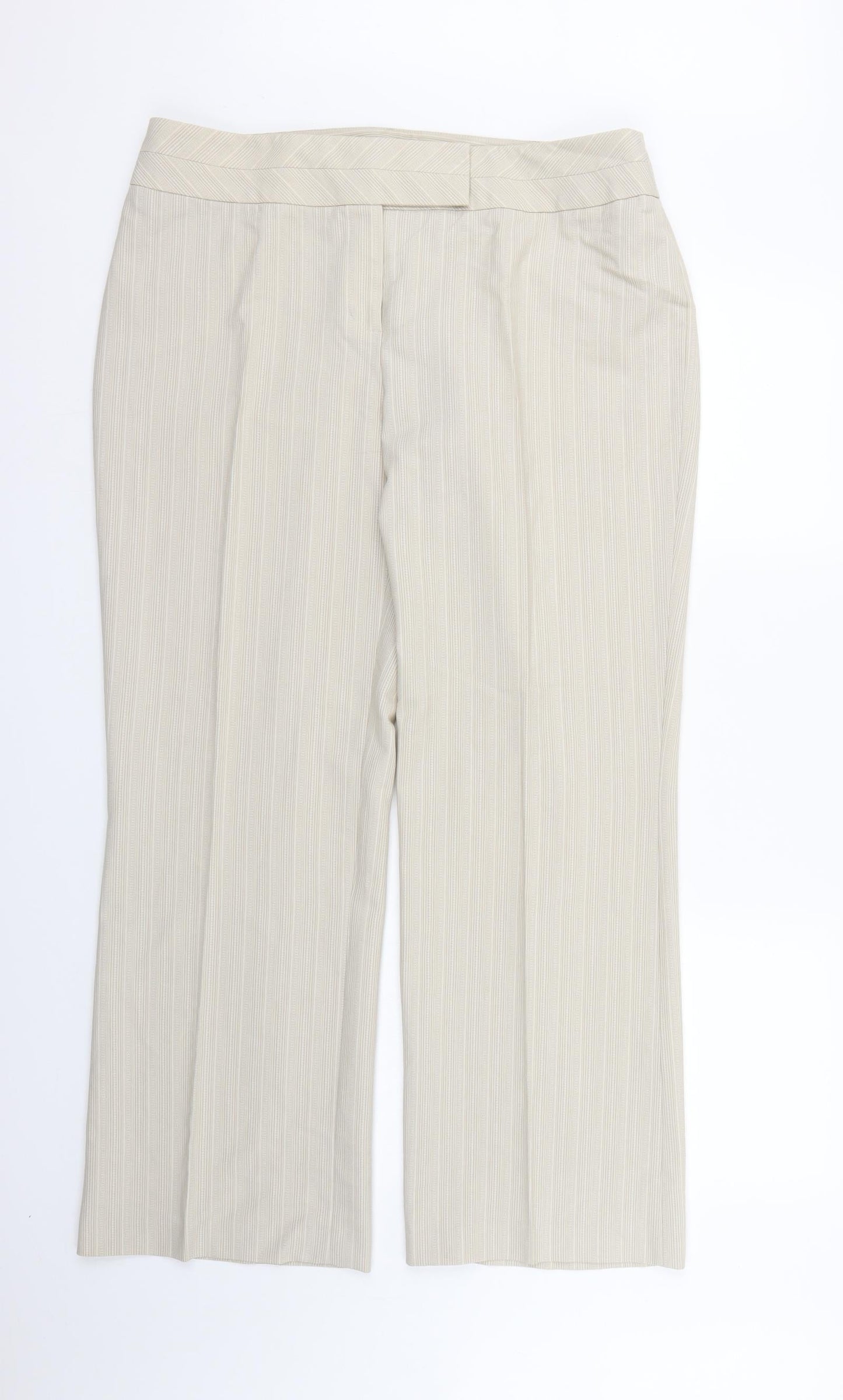Womens UK Size 16 NEXT Regular Fit Dress Pants Beige Trousers