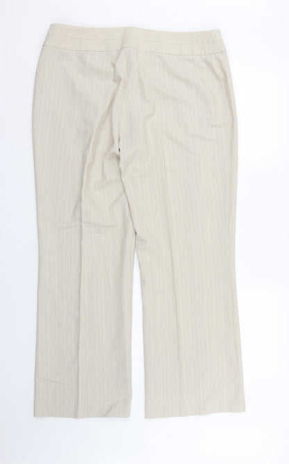 Womens UK Size 16 NEXT Regular Fit Dress Pants Beige Trousers