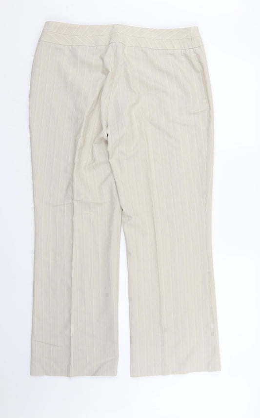 Womens UK Size 16 NEXT Regular Fit Dress Pants Beige Trousers