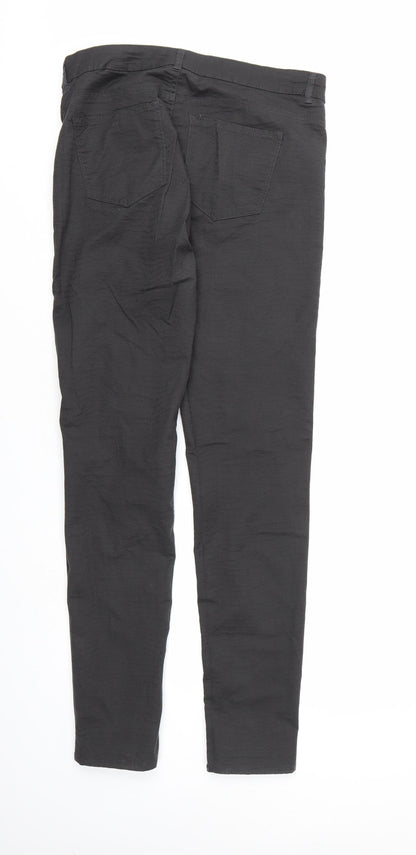 H&M Womens Grey Animal Print Denim Skinny Jeans Size 10 L30 in
