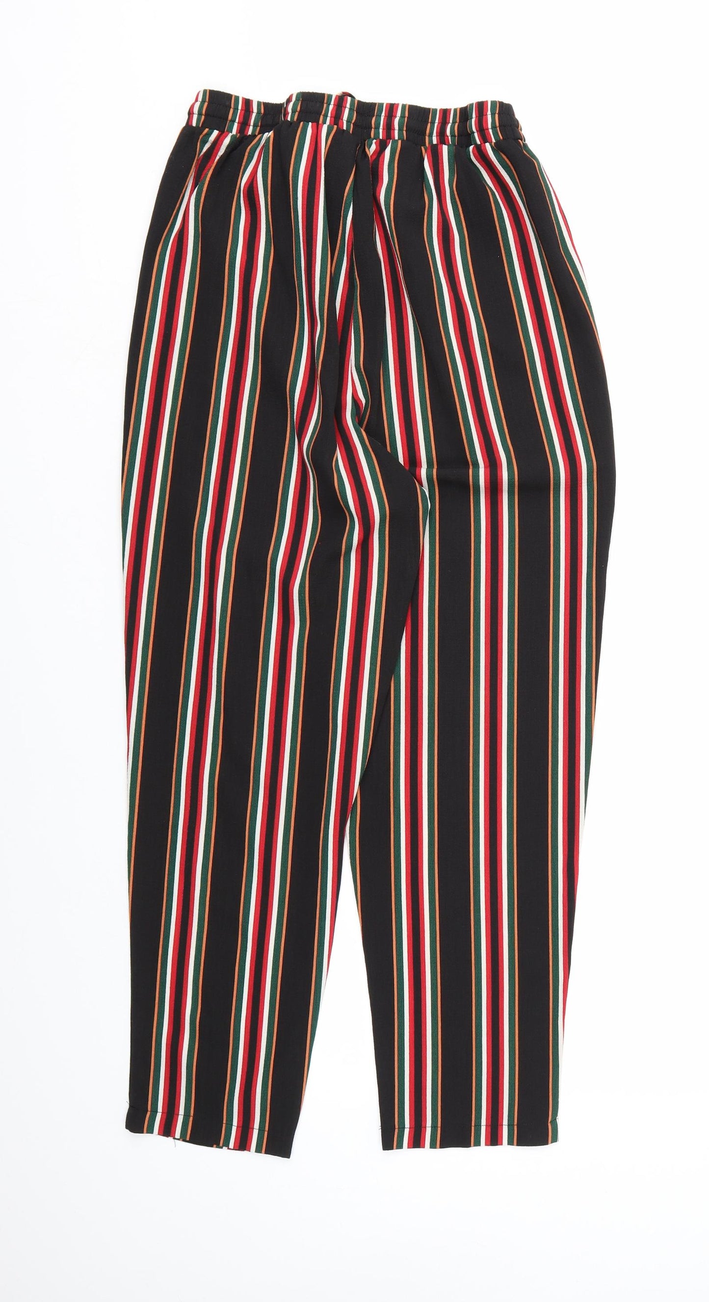 prettylit Womens Black Striped Rayon Bloomer Trousers Size 10 L24 in