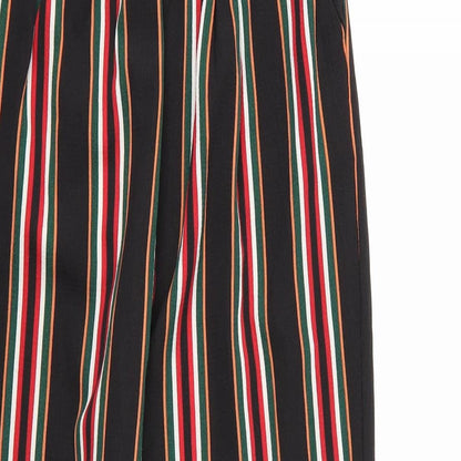 prettylit Womens Black Striped Rayon Bloomer Trousers Size 10 L24 in
