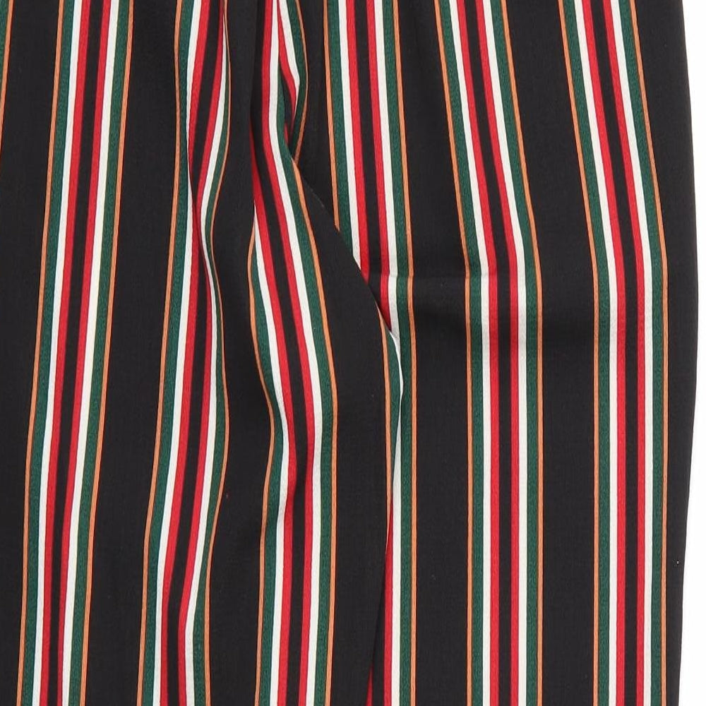 prettylit Womens Black Striped Rayon Bloomer Trousers Size 10 L24 in