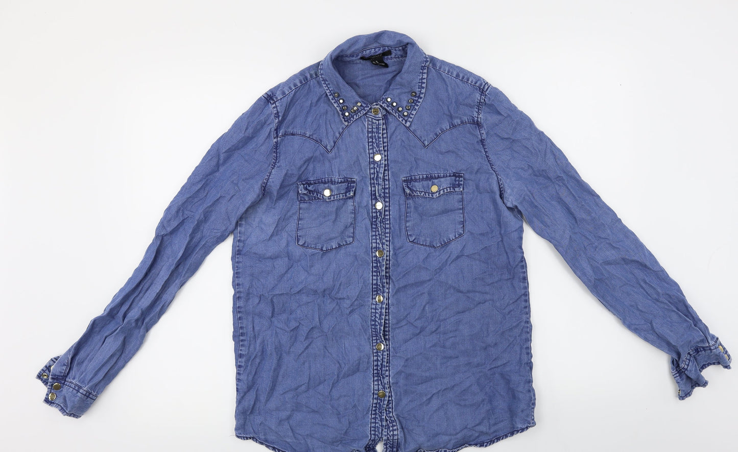 FOREVER 21  Womens Blue   Basic Button-Up Size M