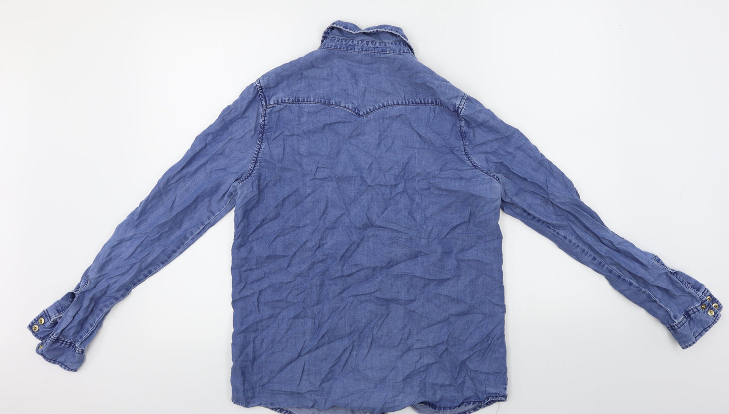 FOREVER 21  Womens Blue   Basic Button-Up Size M