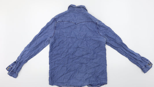 FOREVER 21  Womens Blue   Basic Button-Up Size M