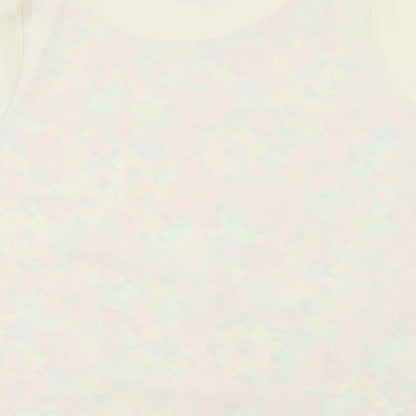 Womens UK Size 12 Neon Rose Ivory Basic Blouse