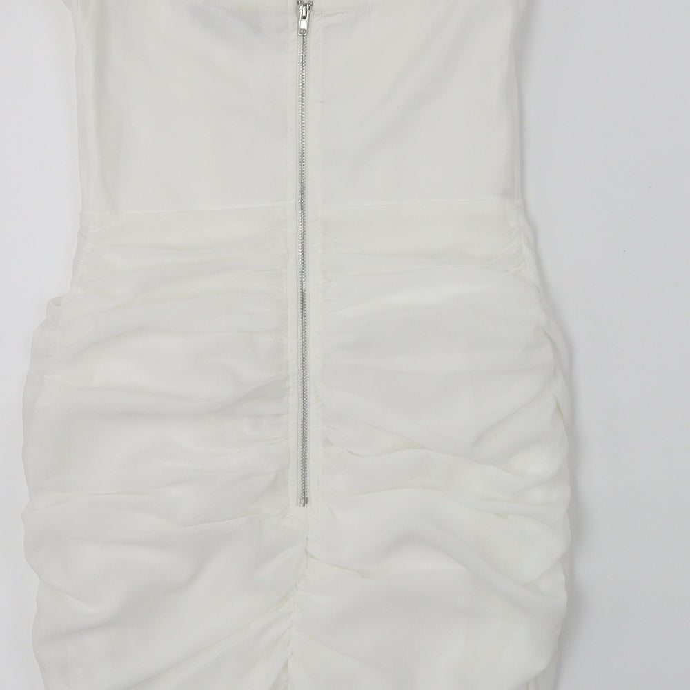PRETTYLITTLETHING Womens White   Bodycon  Size 8