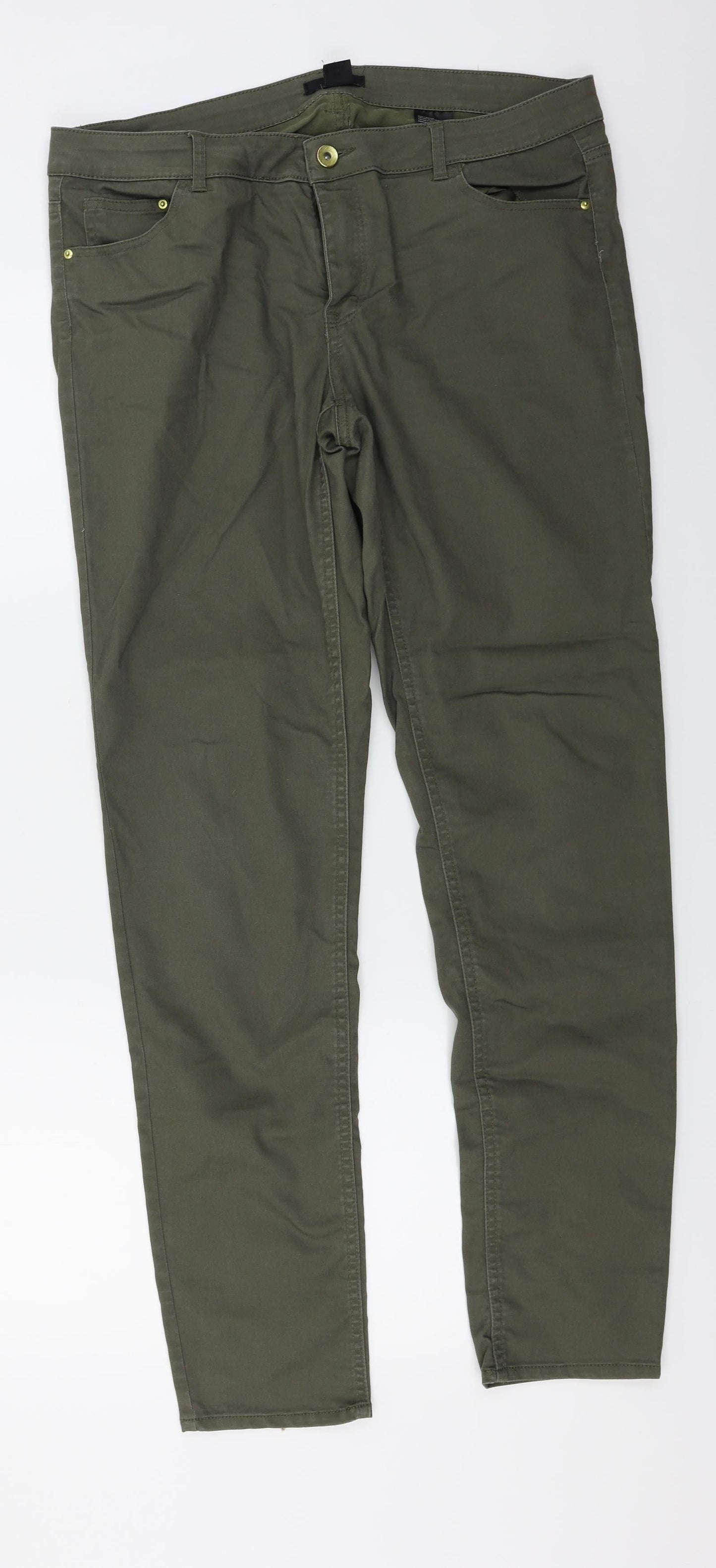 Womens UK Size 34 in H&M Regular Fit  Green Trousers