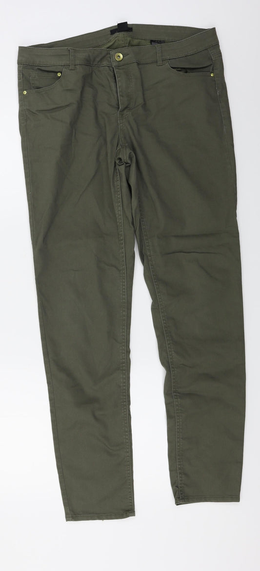 Womens UK Size 34 in H&M Regular Fit  Green Trousers