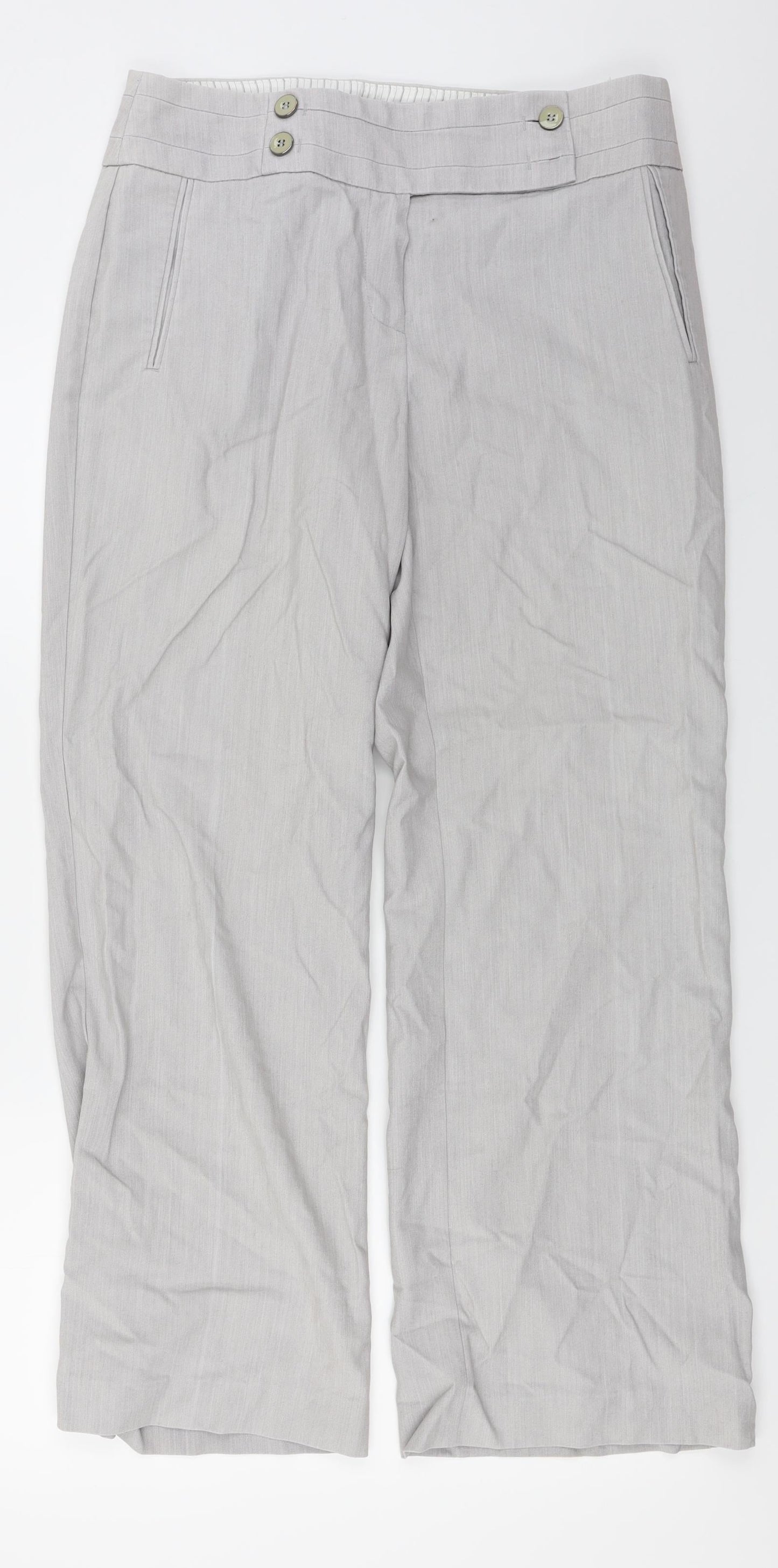 Womens UK Size 12 Marks and Spencer Regular Fit  Grey Trousers