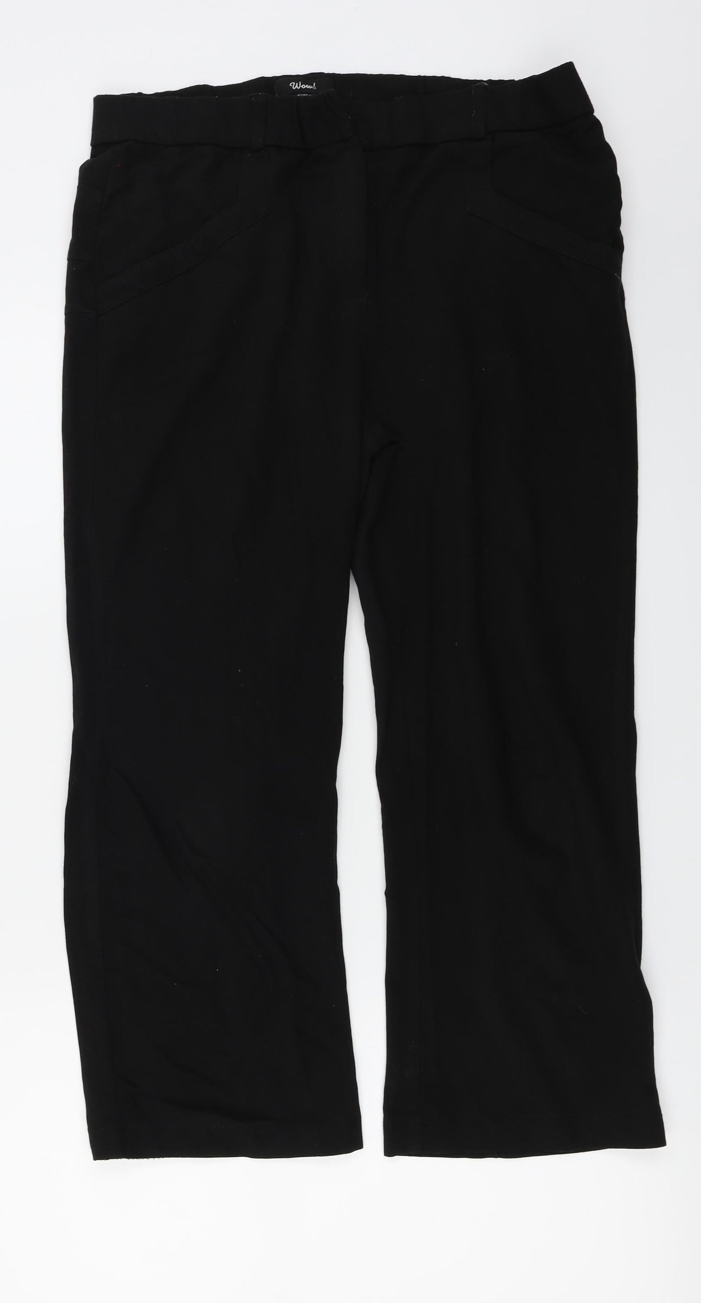 WOW Womens Black   Trousers  Size 14 L22 in
