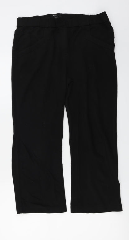 WOW Womens Black   Trousers  Size 14 L22 in