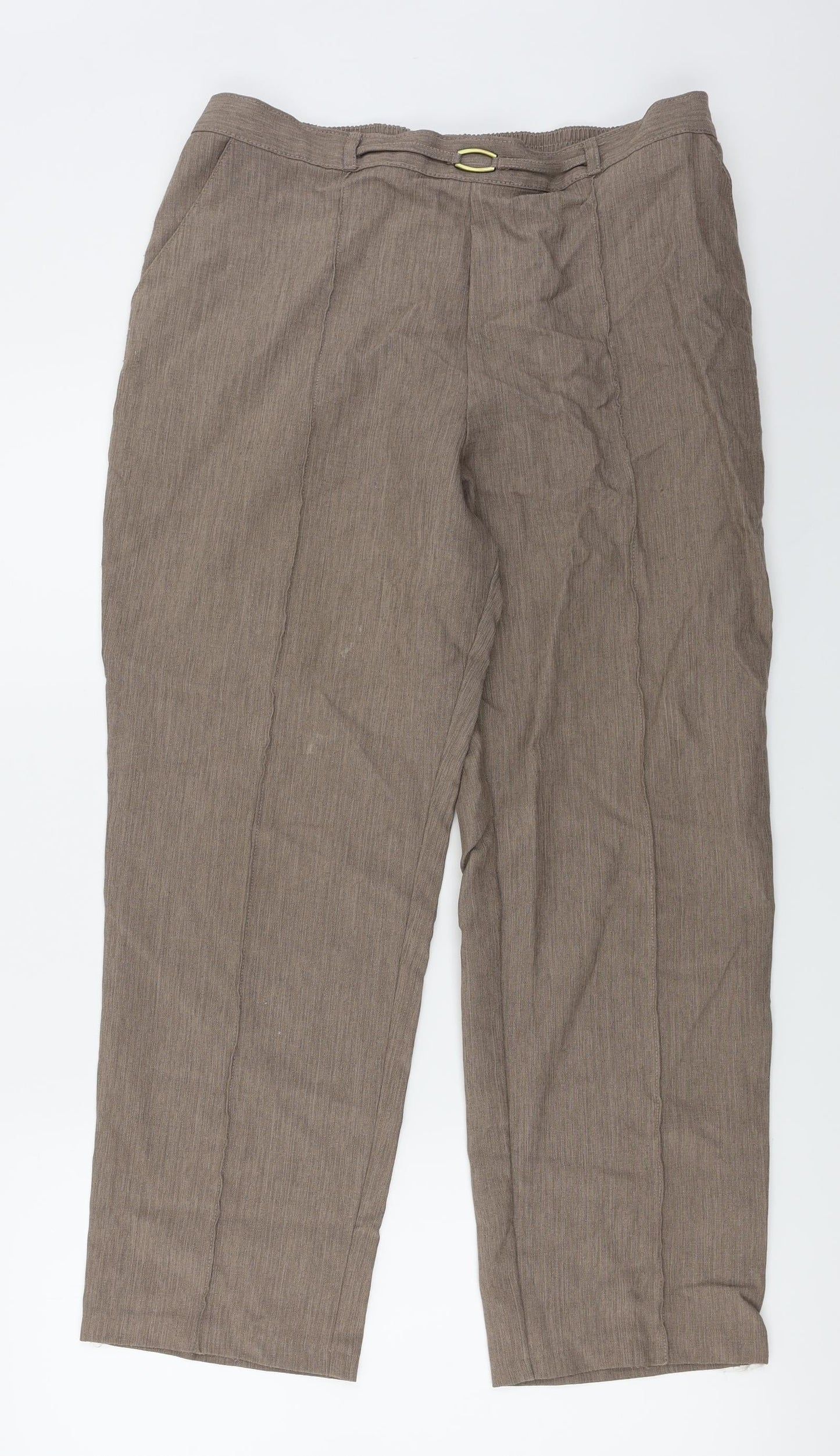 Womens UK Size 14 Marks and Spencer Regular Fit  Brown Trousers