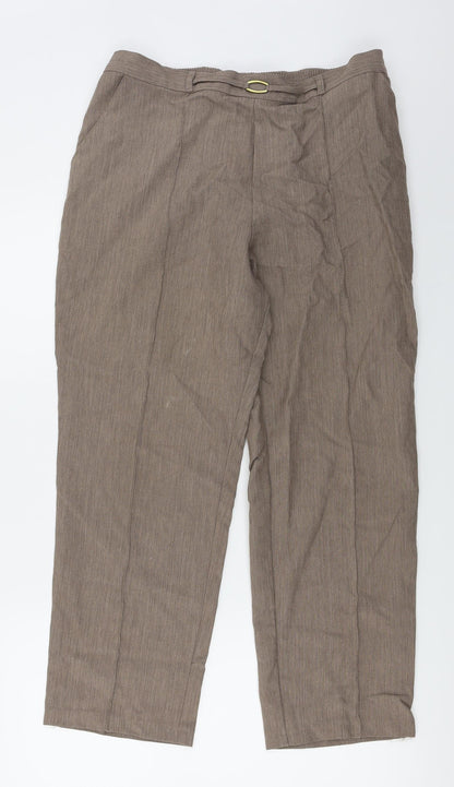Womens UK Size 14 Marks and Spencer Regular Fit  Brown Trousers