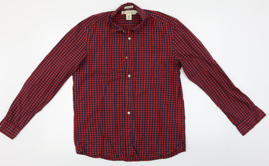 Mens UK Size M H&M Red  Button-Up Long Sleeve Casual Shirt