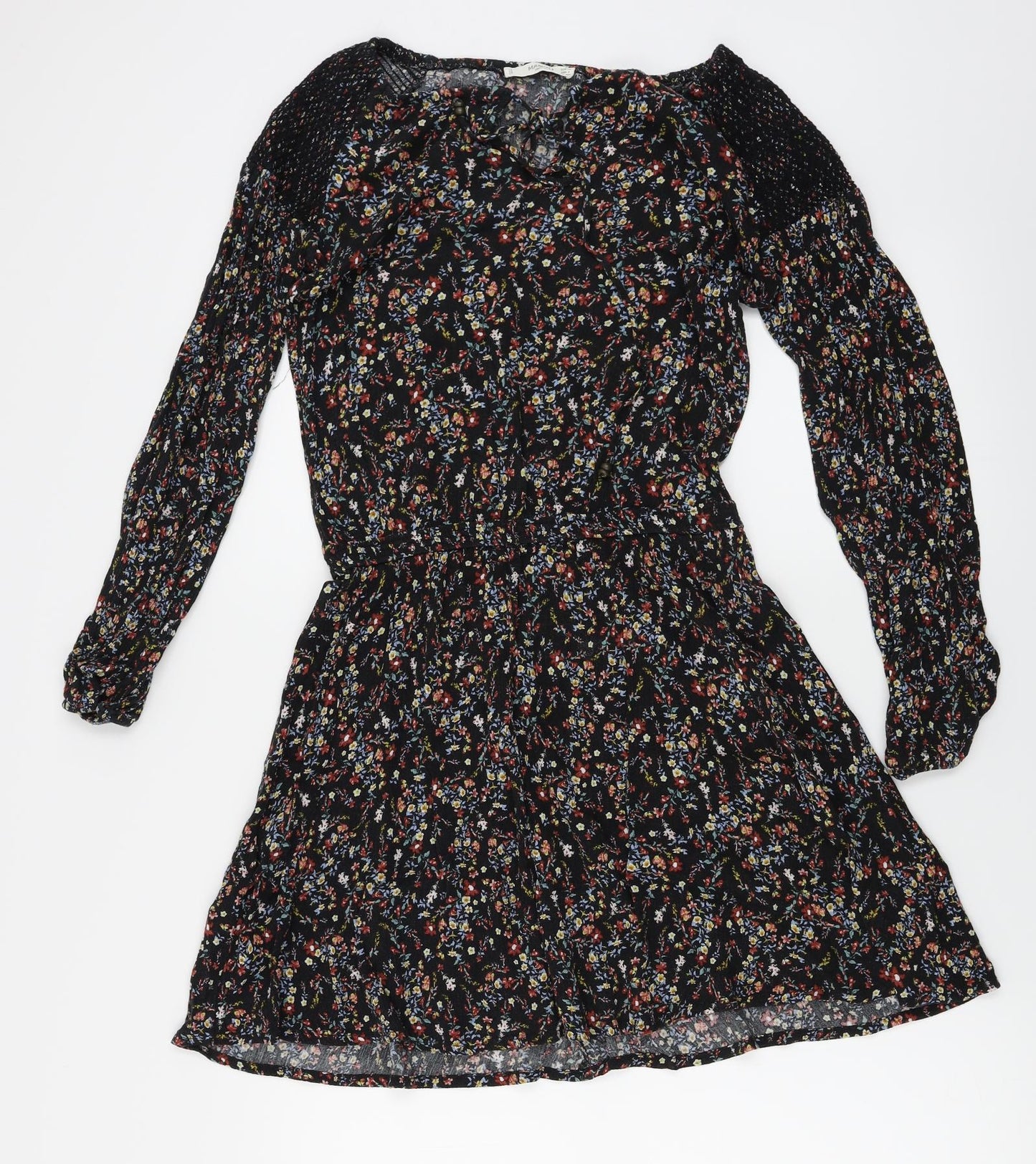 Womens UK Size XS Mango Black Basic Blouse