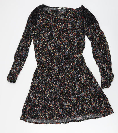 Womens UK Size XS Mango Black Basic Blouse