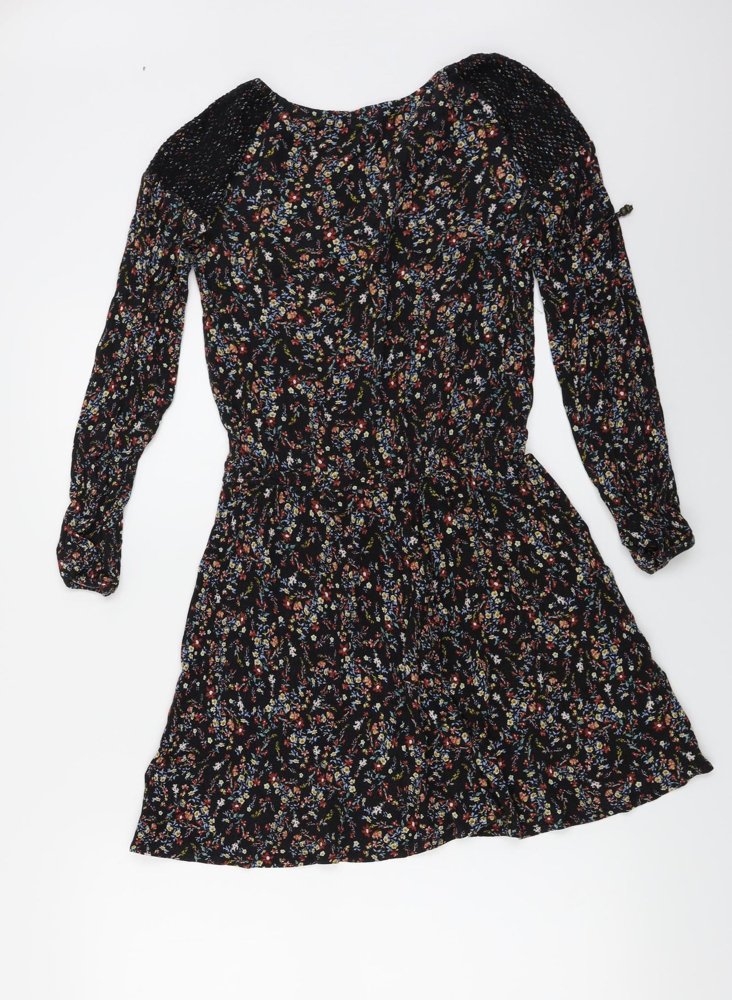 Womens UK Size XS Mango Black Basic Blouse