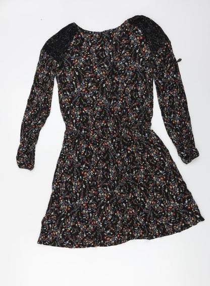 Womens UK Size XS Mango Black Basic Blouse