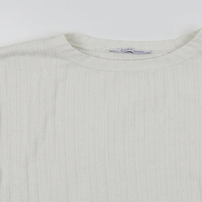 Zara Womens White   Pullover Jumper Size M