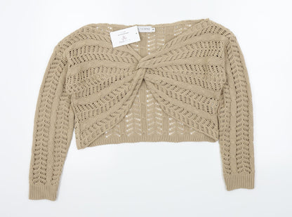 In the Style Womens Beige   Pullover Jumper Size 8