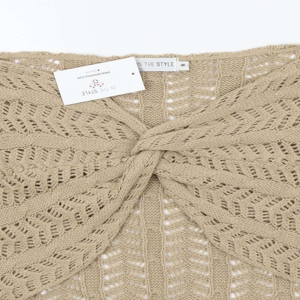 In the Style Womens Beige   Pullover Jumper Size 8