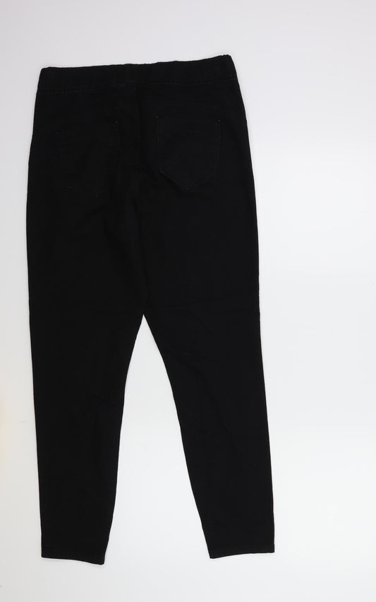 Denim & Co. Womens Black  Denim Skinny Jeans Size 14 L27 in