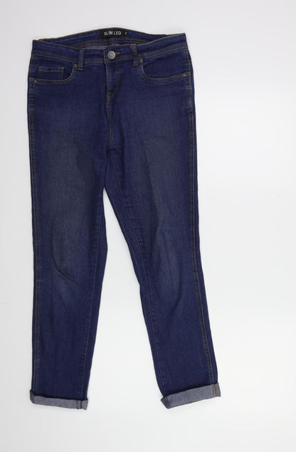 Womens UK Size 10 Preworn Regular Fit Straight Blue Jeans