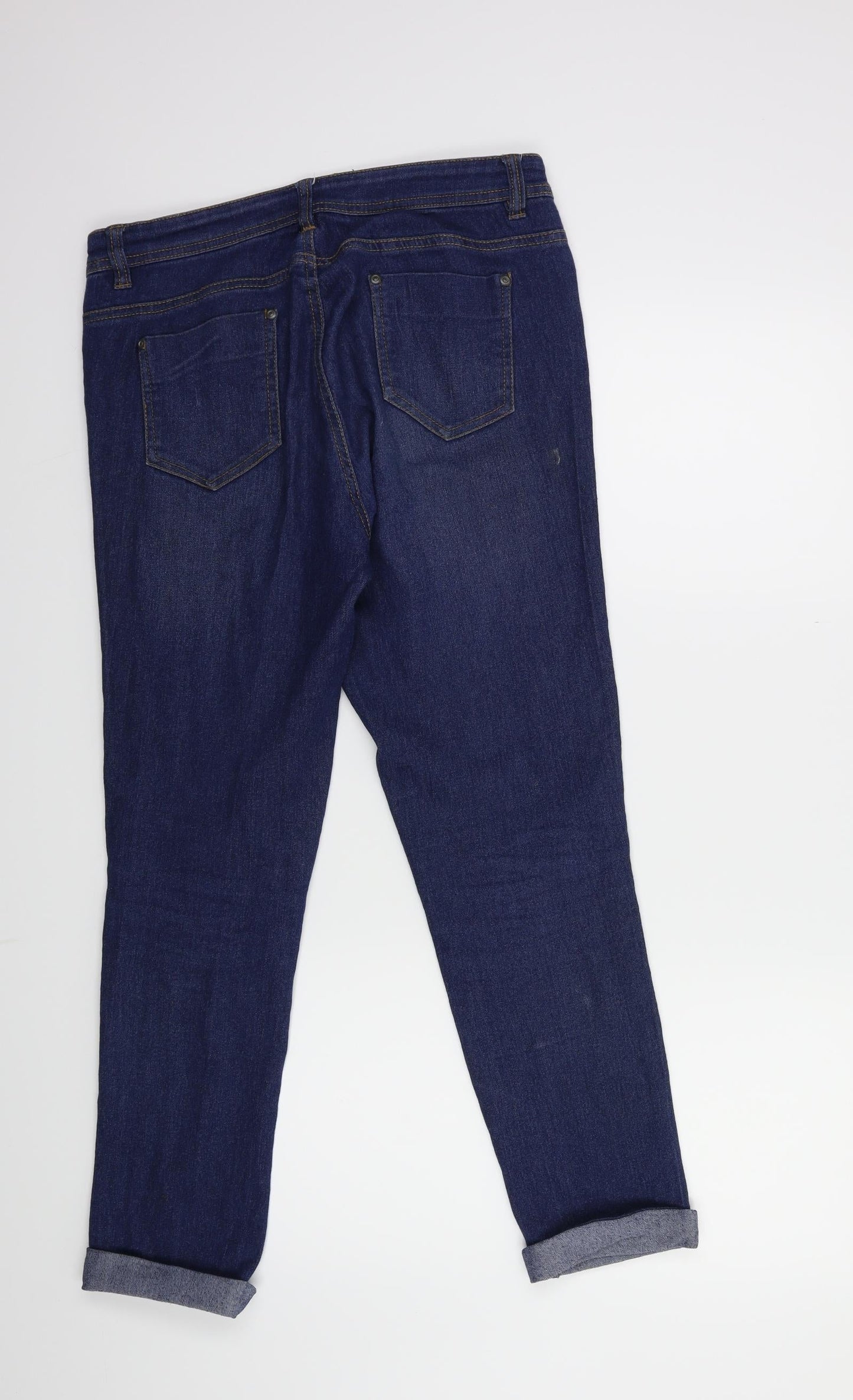 Womens UK Size 10 Preworn Regular Fit Straight Blue Jeans