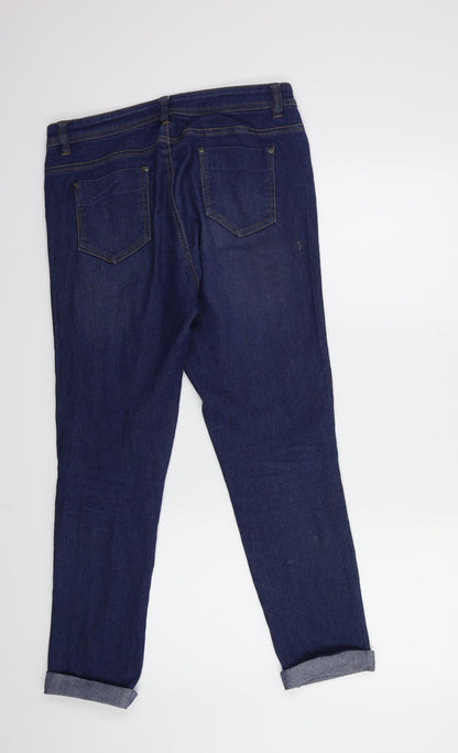 Womens UK Size 10 Preworn Regular Fit Straight Blue Jeans