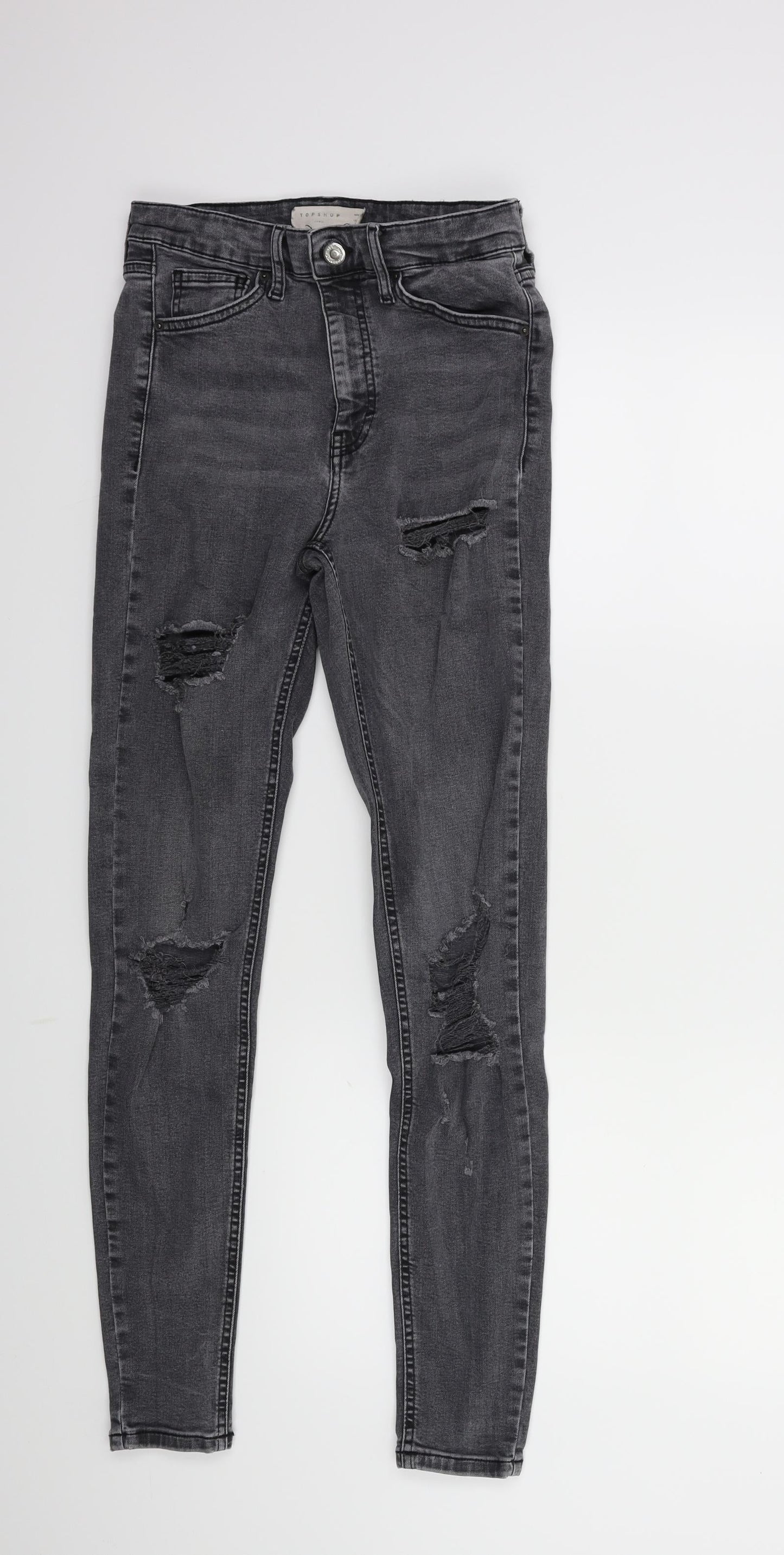 Topshop Womens Grey  Denim Skinny Jeans Size 26 in L34 in