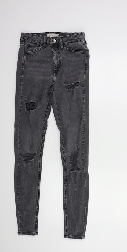 Topshop Womens Grey  Denim Skinny Jeans Size 26 in L34 in